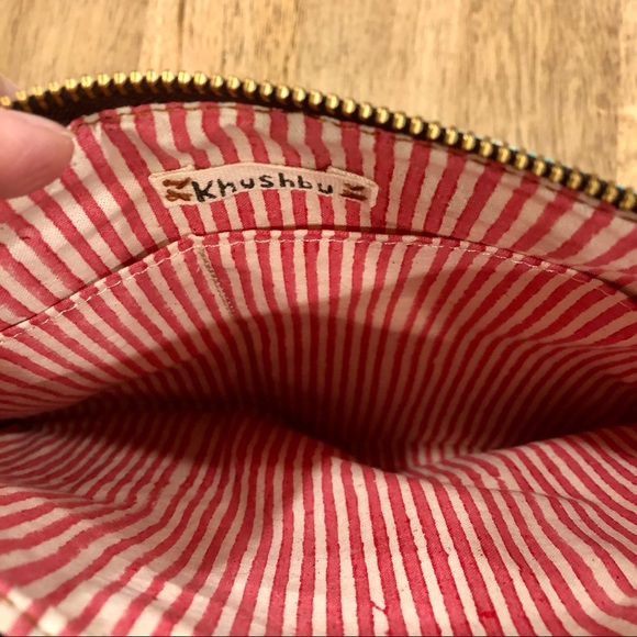 Handmade Canvas & Leather Clutch/Wristlet - Picture 3 of 4